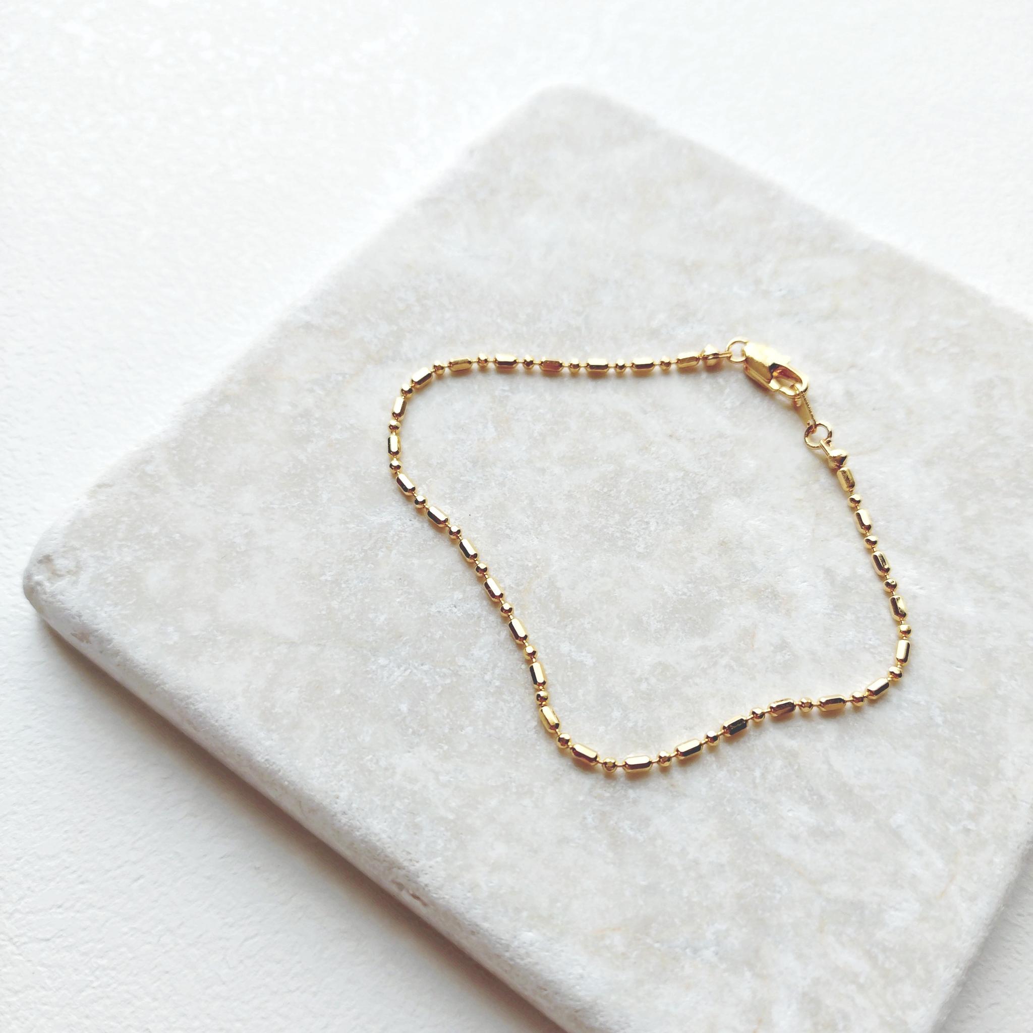 Cylinder Ball Chain Bracelet/Gold Color | 3枚目